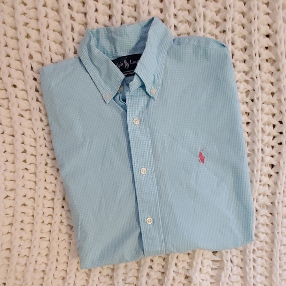 Ralph Lauren light blue gingham button down
